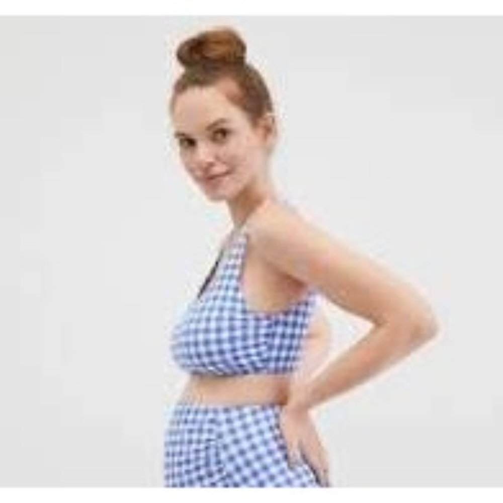 Blue Gingham Women's Tank Top